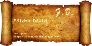 Földes Dávid névjegykártya