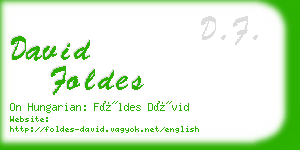 david foldes business card
