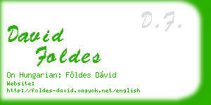 david foldes business card